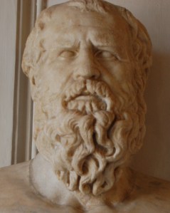 Bust of an unknown philosopher. This one is in the Hall of Philosophers in the Capitoline Museum in Rome, labeled number 3. One suggestion is that it is Heraclitus, but the museum makes no such assumption.
By RoyFokker - Own work, CC BY-SA 4.0, https://commons.wikimedia.org/w/index.php?curid=10805964