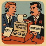 cartoon of Cold War machine translation